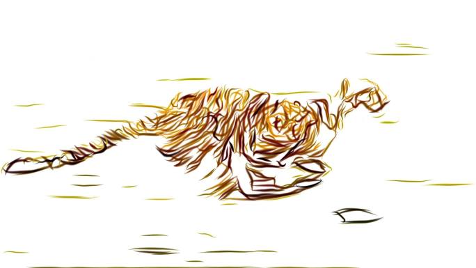 猎豹跑步炫酷动态抽象猎豹本怕豹子动画豹子