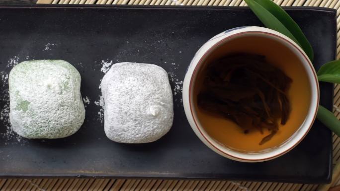 传统日本甜点大福茶道茶文化茶水