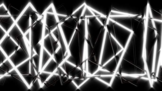 黑白框架几何立方体运动背景