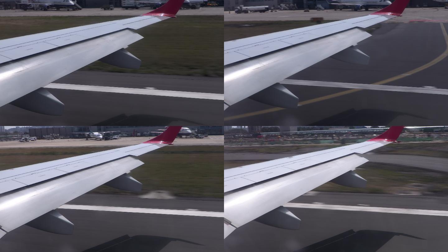 飞机起飞飞机起飞视频飞机窗外飞机跑道滑翔