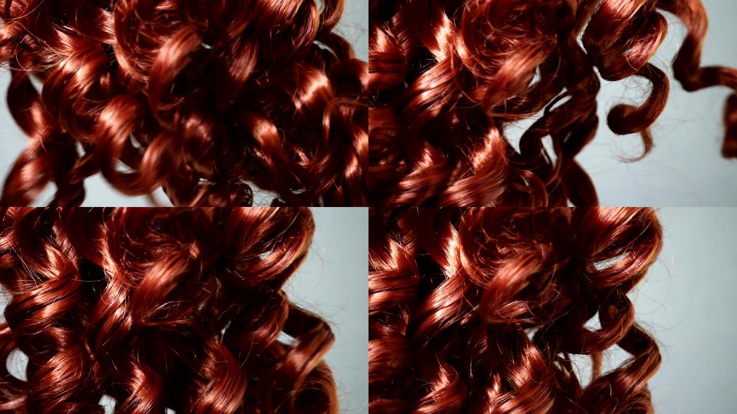 红头发慢动作视频素材理发店造型形象