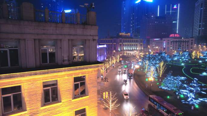 【4K原创】大连航拍中山广场夜景