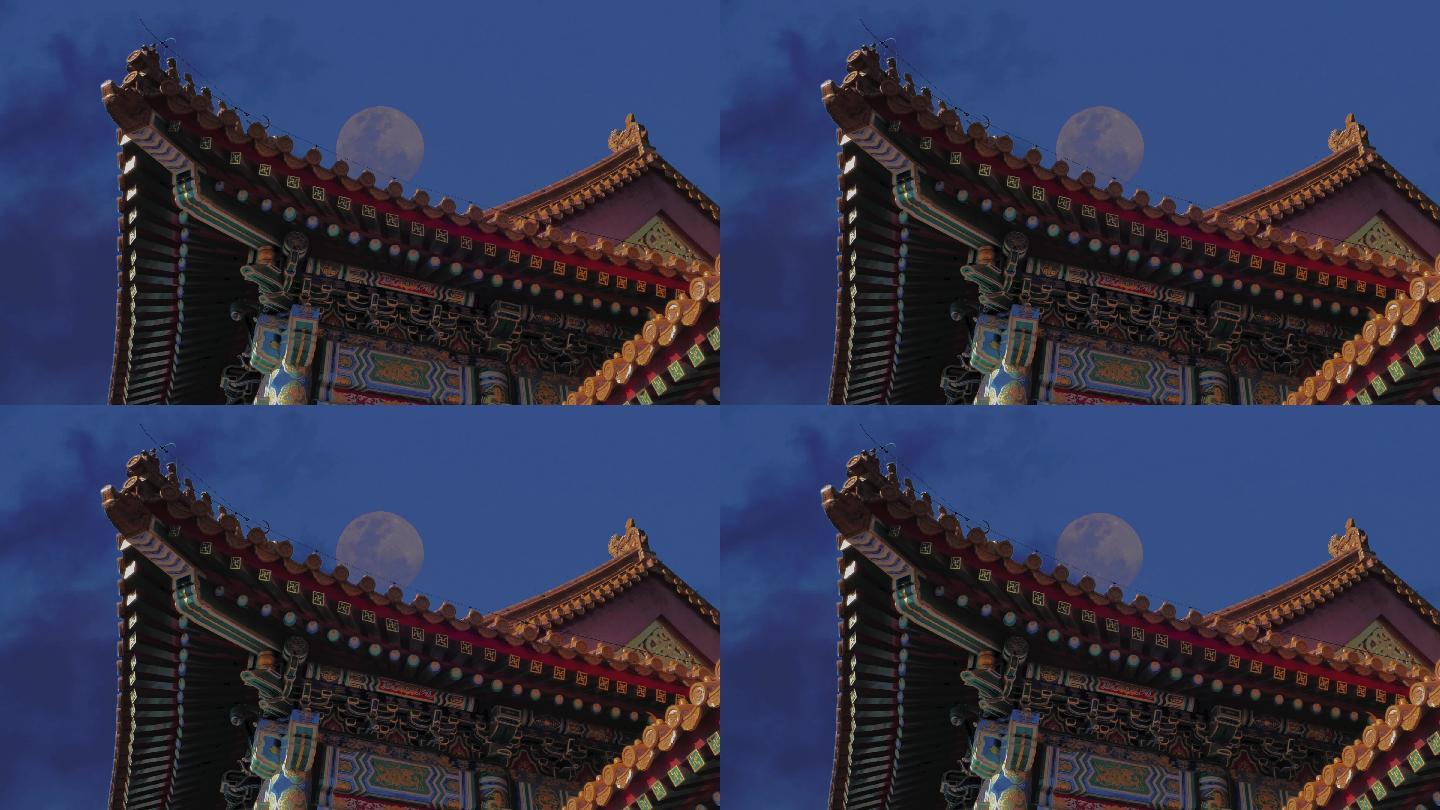 古建筑月亮宫廷月色月下中式建筑