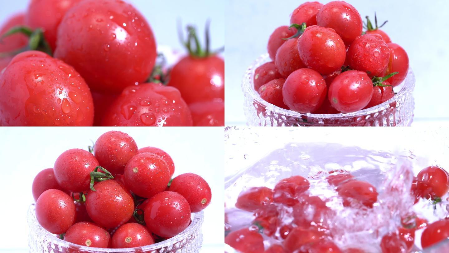 西红柿番茄新鲜果蔬水滴