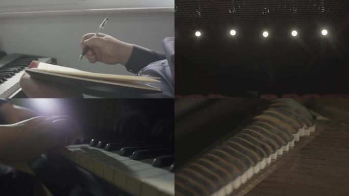 4k 音乐教师在音乐厅演奏钢琴弹钢琴