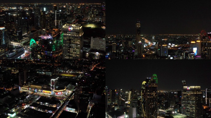 【4K】泰国首都曼谷夜景航拍