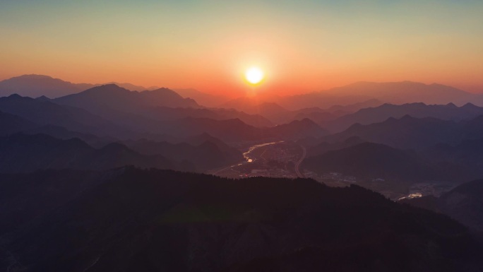 山区农村日落延时