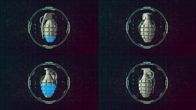 黑色背景中的手榴弹