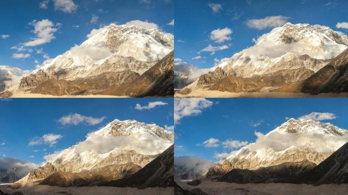 雪山的延时拍摄新疆西藏青海沙漠公路物流湖