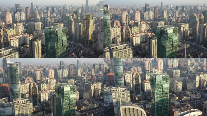 4K原素材-航拍上海黄浦区海通证券大厦
