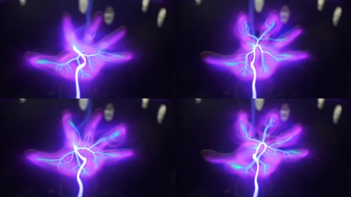 五个手指形状的闪电电流