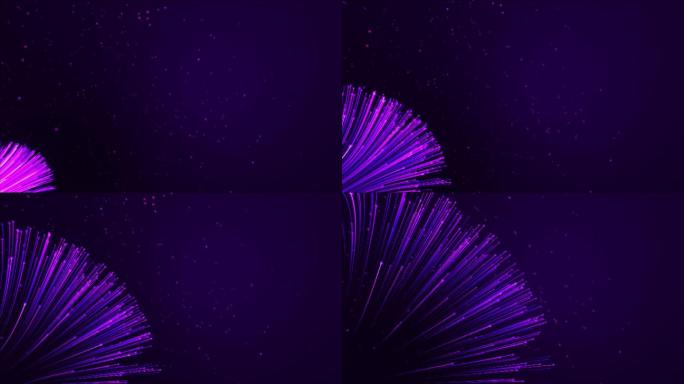 紫色光纤唯美特效视频
