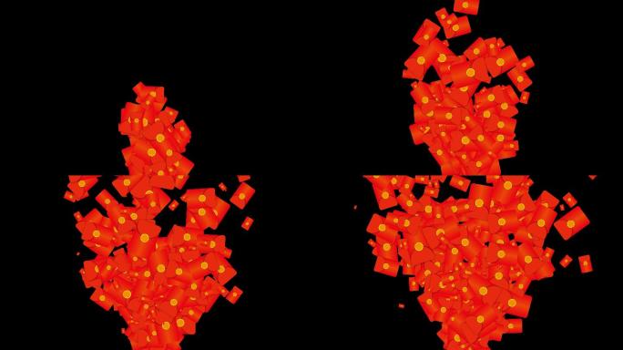 4K红包雨红包喷发红包下落飞出