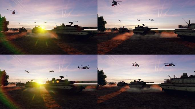 军用坦克和军用直升机
