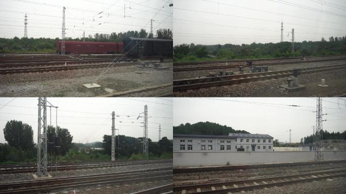 火车高铁行驶出站铁轨