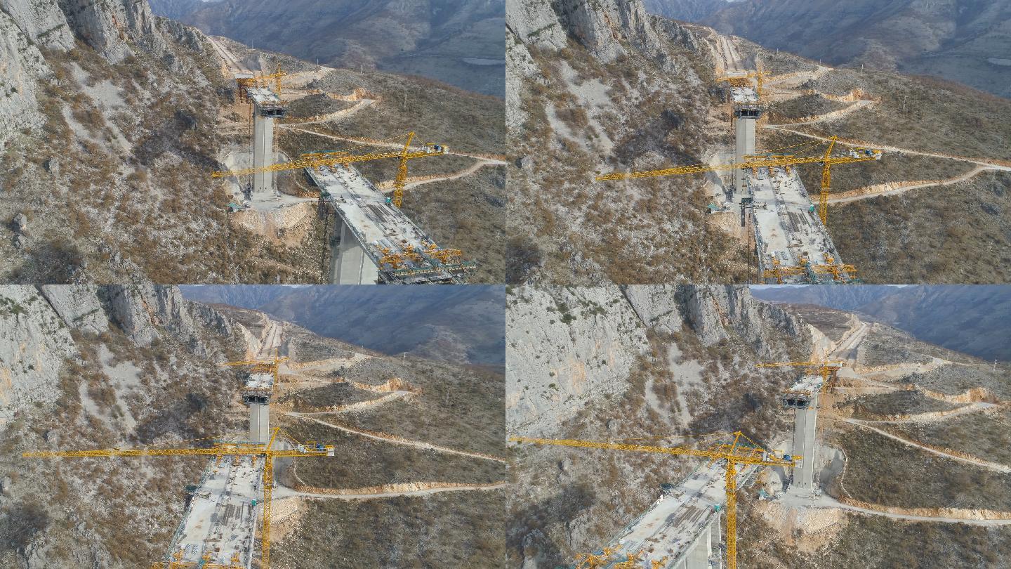 黑山莫拉卡峡谷新建公路桥梁施工