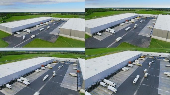 装货区的空中拍摄运输工业