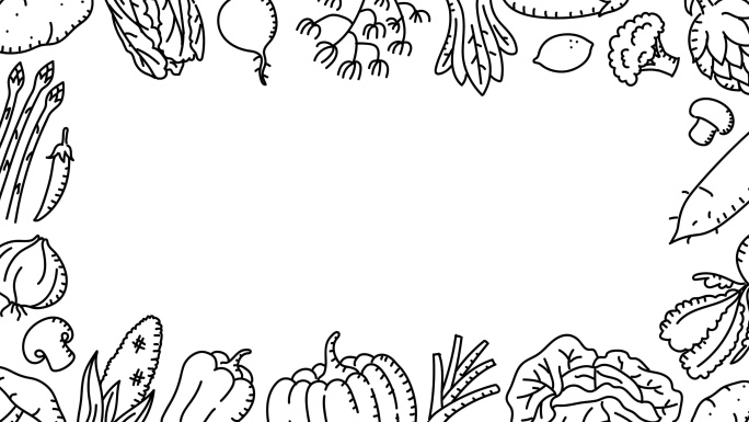 蔬菜移动图案背景，儿童手绘概念设计