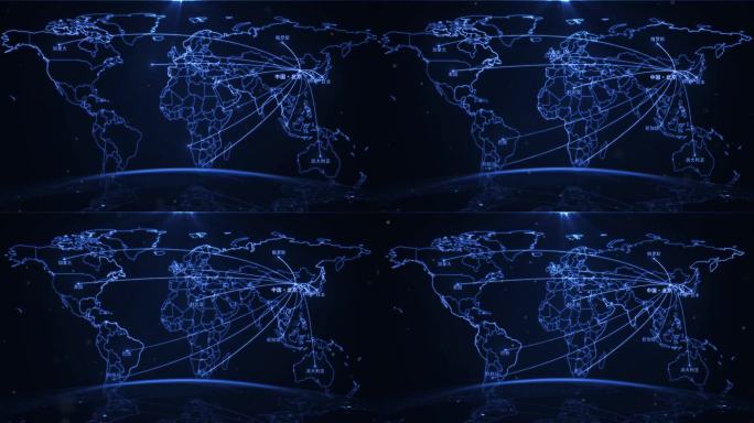 高科技世界地图辐射动画