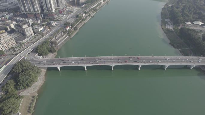 4K广西南宁邕江大桥多方位航拍
