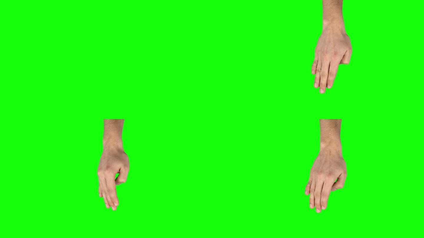 在绿色屏幕上滑动手势