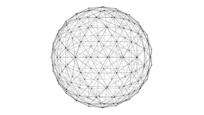 网络连接线和点的球体结构