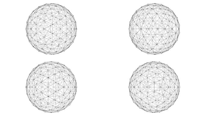 网络连接线和点的球体结构