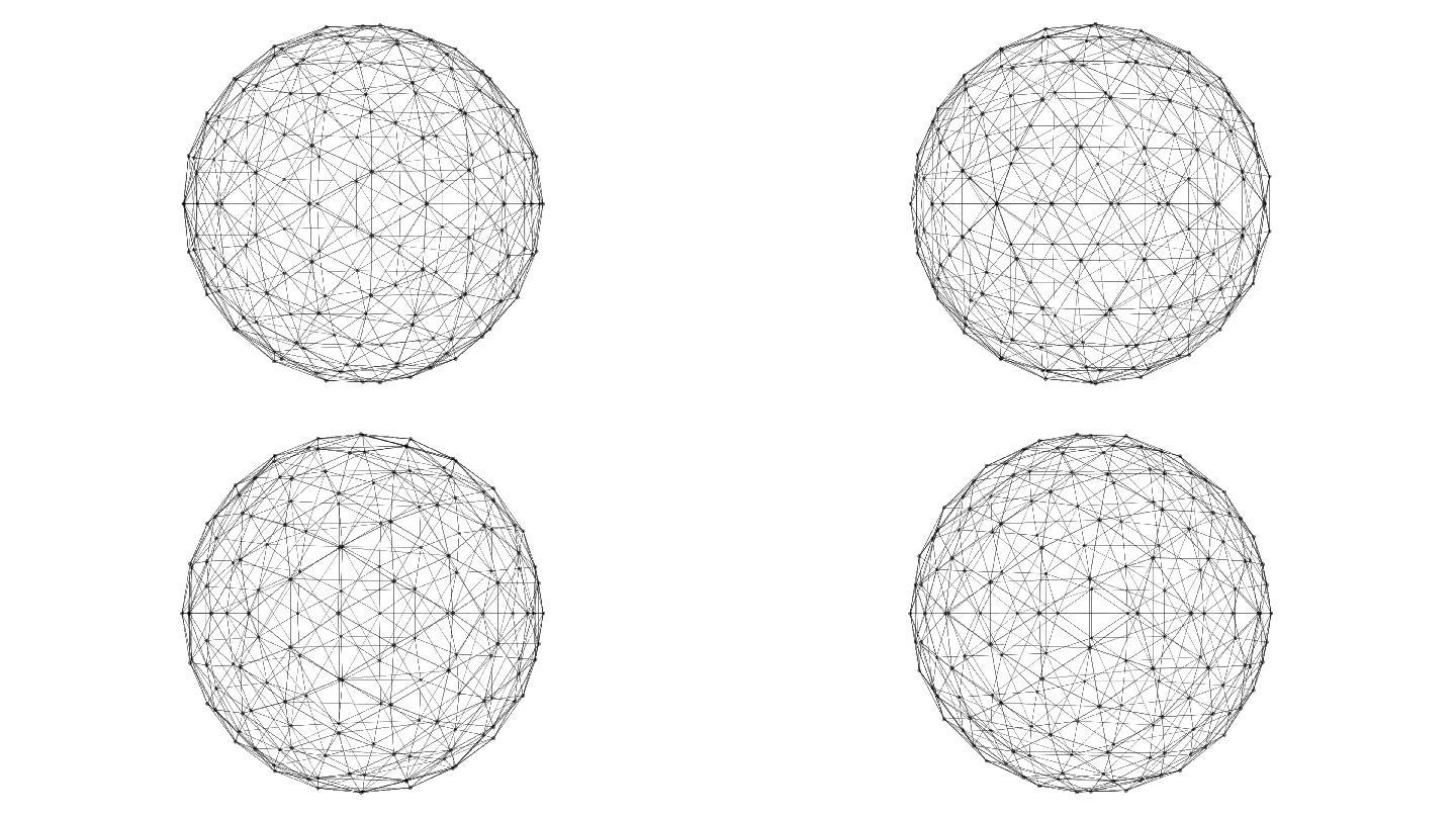 网络连接线和点的球体结构