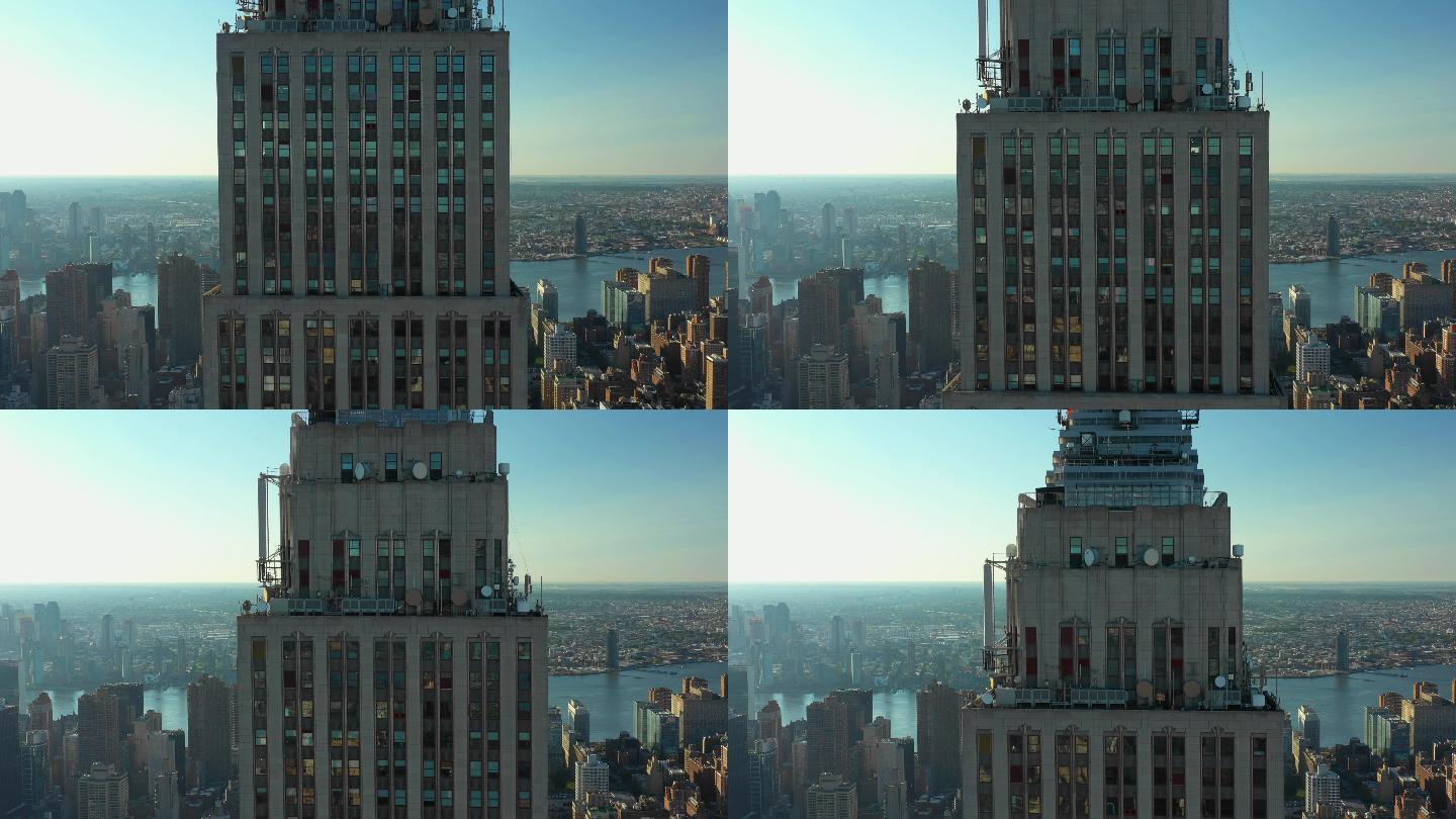 纽约城市景观高楼大厦城市航拍发达国家