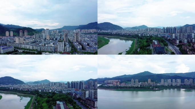重庆开州 城市大景航拍