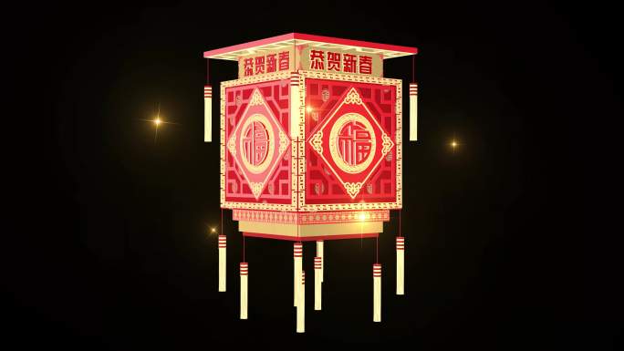 中国风新年灯笼循环动画