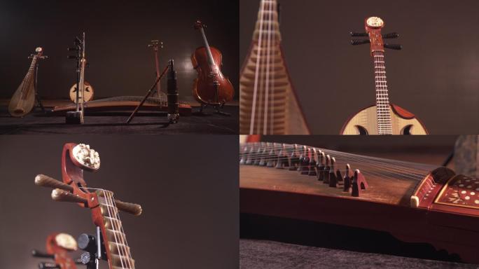 传统中西琴弦乐器琵琶提琴古筝展示A024