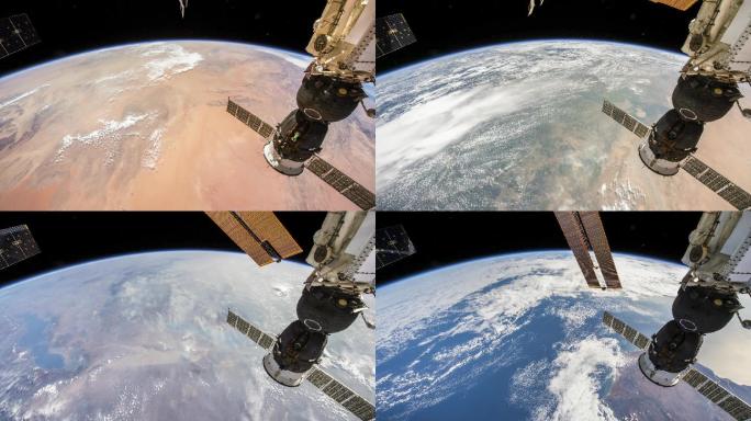 从国际空间站看旋转的行星地球