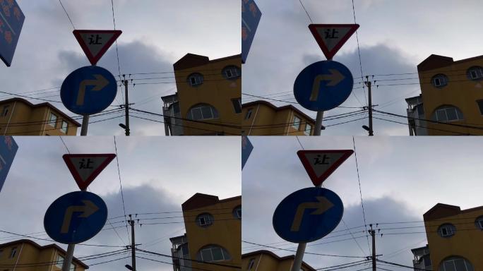 原创视频素材 街拍城市交通指示牌