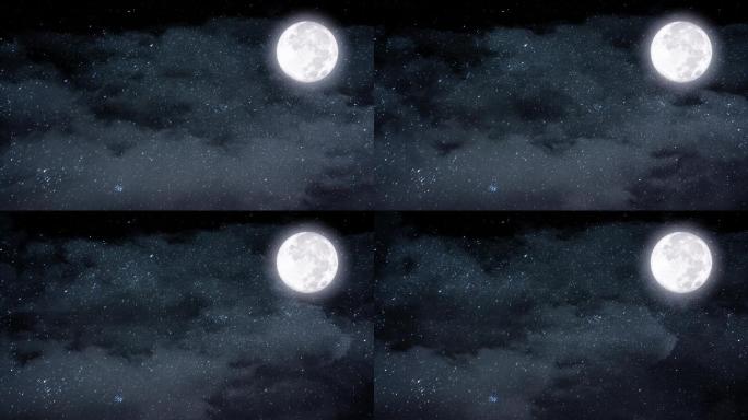 夜晚 月亮 云层 明月
