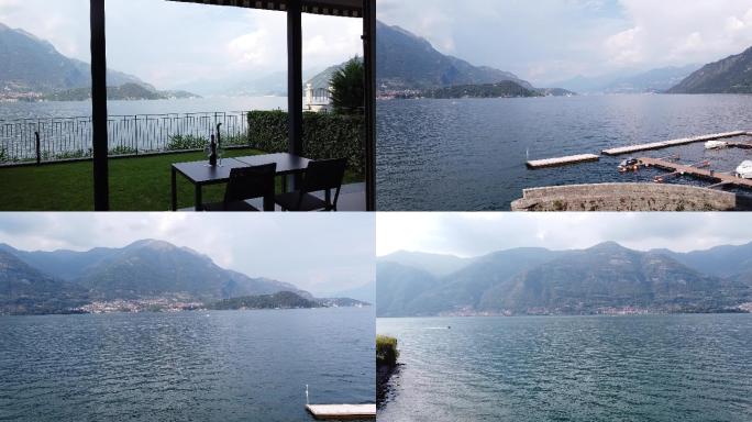 意大利科莫湖畔的莱泽诺全景