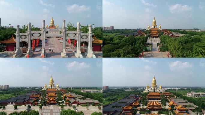 济宁宝相寺航拍寺庙景点