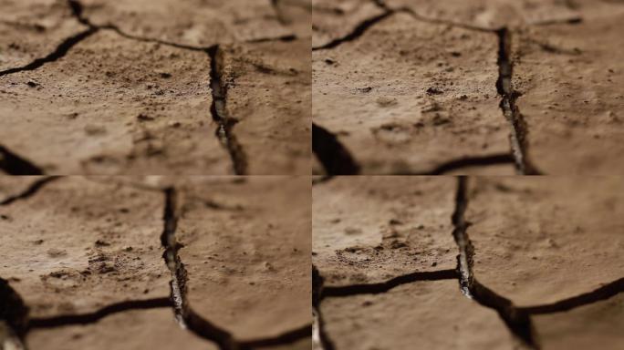 水危机与气候变化高清视频素材泥土开裂特写