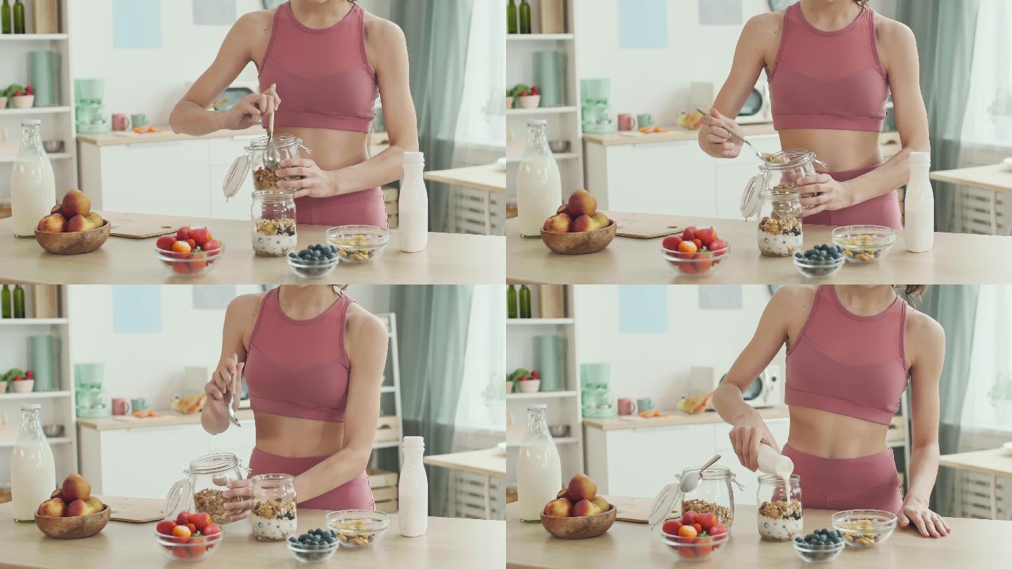 运动型女性做健康早餐