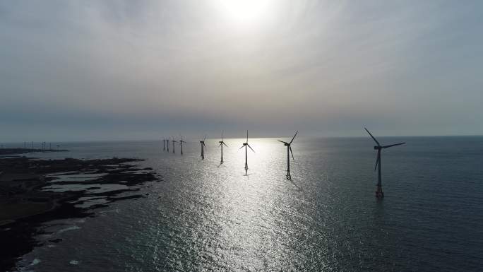 海上风电场的景观清洁能源风机风电新能源