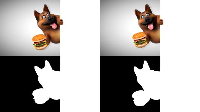 有趣的德国牧羊犬3D动画