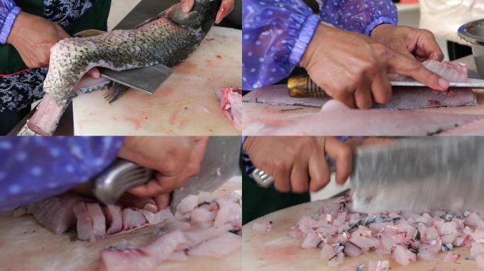 切鱼 鱼肉 剁鱼肉