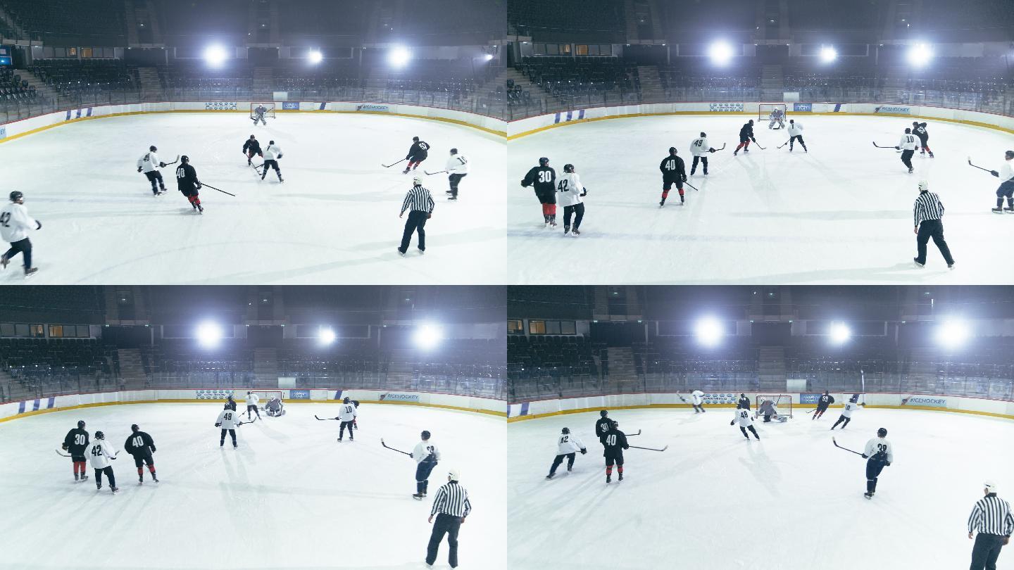 冰球场：团队运用战术和创造性策略传球