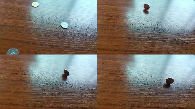 桌面旋转的硬币