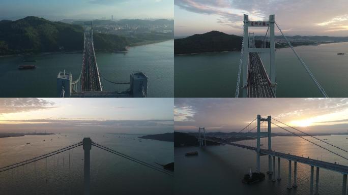 日出虎门大桥4K航拍