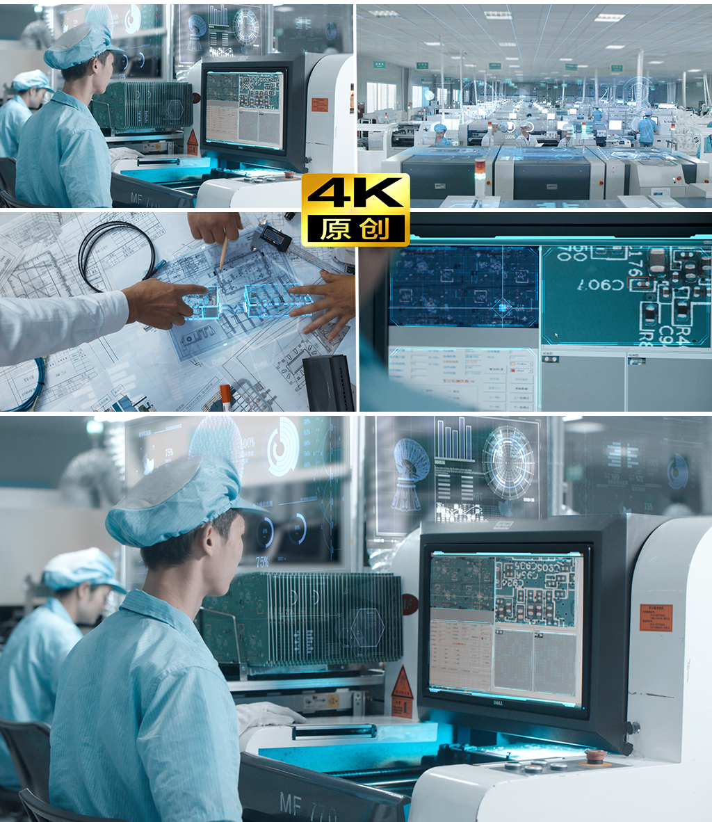 通信科技智慧设计车间人工智能高科技工厂光