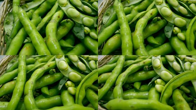 蚕豆特写拍摄绿色蔬菜食材宣传广告