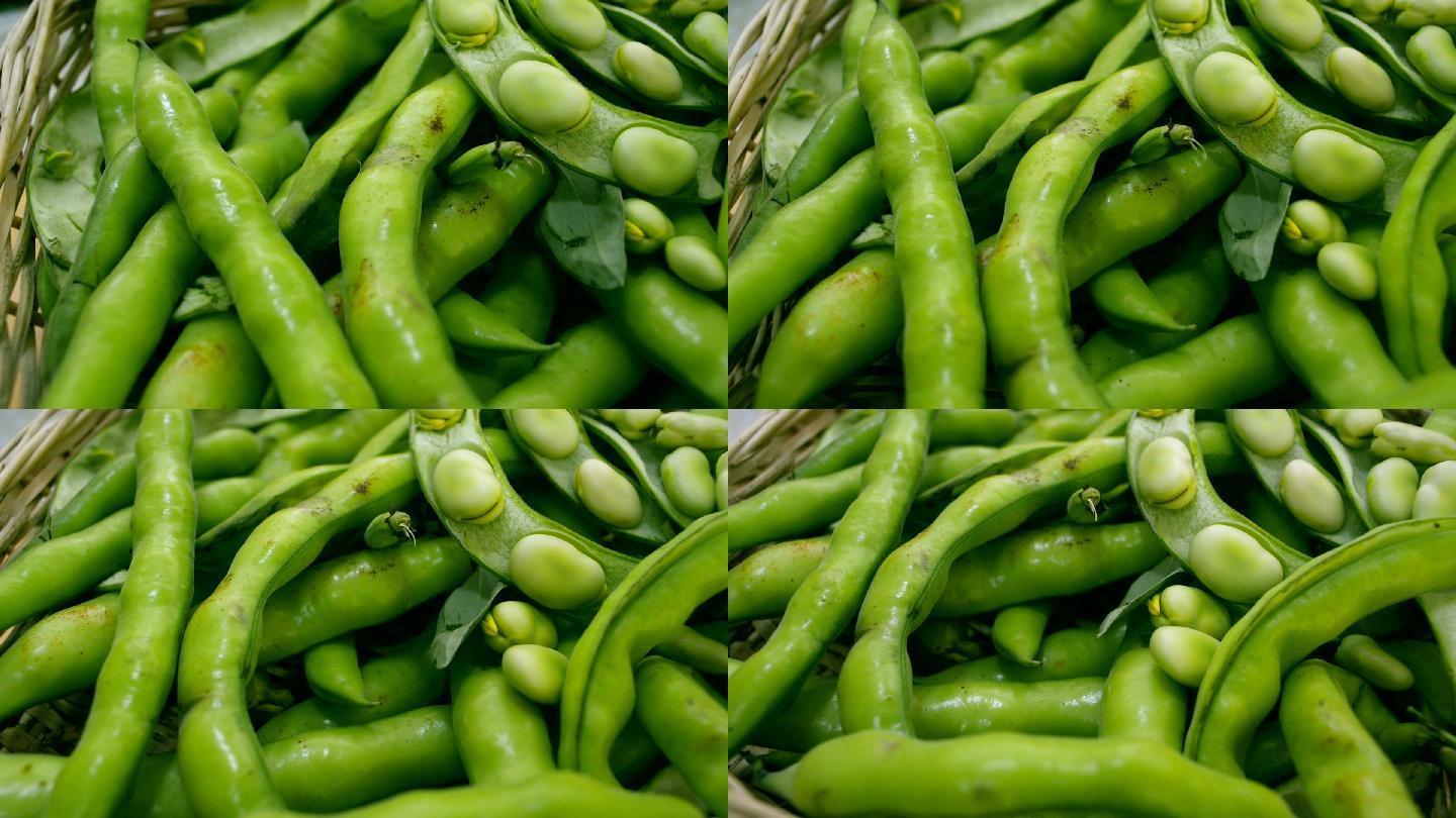 蚕豆特写拍摄绿色蔬菜食材宣传广告