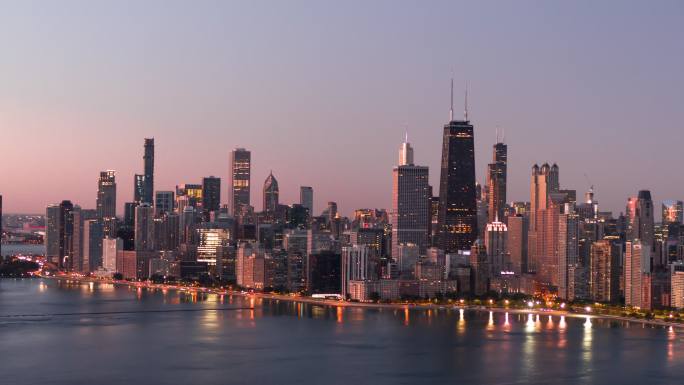 日出时分芝加哥景观