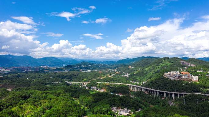 湖北恩施 城区航拍 七里坪延时  空境